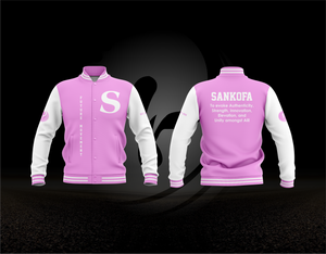 Sankofa Pink/White Varsity Jacket